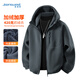 JEANSWEST jacket men's autumn and winter casual loose warm thickened polar fleece jacket hooded versatile comfortable fleece top for men