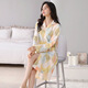 Langsha Frühling und Herbstnacht mit Brustpolster Frauen-Pyjamas Rock Frühling und Herbststil Xinjiang Baumwolle Langarm Herbst Herbst Dünne Hemdkleid 7xrtb-2694 L Frauen [100-120jin [Jin gleich 0,5 kg]]