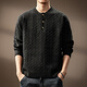 Bmuvlss high-end men's high-end old money style Henry collar sweater for men 2025 autumn and winter new loose lazy style sweater for men carbon black M suitable for 100-120Jin Jin equals 0.5 kg