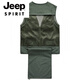 
JEEP SPIRIT high-end brand vest men's summer thin workwear multi-pocket outdoor photography vest tactical outdoor wear fishing horse clip gray M