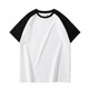 Fhhuabd Camiseta de manga corta para mujeres mangas raglán empalmando verano 2025 Nuevo estudiante versátil con grasa suelta mm top A-9923 m