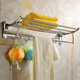 Ratina de toallas Larsd Aleación de cobre Costilla de baño de toallas para toallas de toallas colgantes de toalla de baño plegable [Modelo especial] 60 cm Gun de toalla de baño de doble capa-9922H