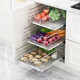 
YWZR fruit and vegetable basket 500 cabinet vegetable basket 600 kitchen 304 stainless steel 800 drawer basket vegetable storage damping slide rail Double layer 41 depth 720 cabinet flat basket - inner width 675-695 multi-layer_drawer type_door opening