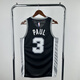 NBA KIDS23赛季马刺黑白色3篮球服球衣热压美式宽松透气速干无袖运动背心 黑色上衣3号 XS