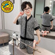 G.Duckkids para niños Summer delgado de manga corta para niños Juego de ropa para niños de hoja suelta Medium grande Pajamas de pijama para niños Aire acondicionado