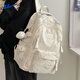 
Huili schoolbag junior high school students high-looking college students backpack women ins fresh large capacity lightweight computer backpack beige