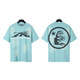 
Ziweiqi Meishi Hell Letter Print Couple Short Sleeve T-shirt Summer Loose Casual Style 691 Wash Black S