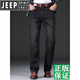 JEEP SPIRIT Jeep High-end Jeep Men's Summer Thin Men's Pants Straight Loose High Waist Deep Business Casual Long Trousers Black Gray - 679 Size 29 [Wait circumference 2.2 feet]