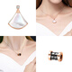 Fat Donglai same style 18k gold pendant single pendant single silver necklace for women without chain plated 18K rose gold color silver color gold Sansheng with apricot diamond-rose gold