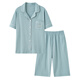 Pajama de cárdigan de la madre yalu para mujeres en algodón de verano Pantalones de manga corta de manga corta Madres de mediana edad y ancianas