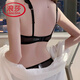 LangSha’s new large-size underwear for women’s thin, large breasts, small lace bra, anti-sagging and sexy suit, pair of breasts, black suit, 70B 32B