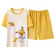 MUJI COM Muji same style teenage pajamas boys junior high school students short-sleeved shorts summer pure cotton thin cartoon leather short-sleeved Q1396 green Snoopy M teenager [65-75Jin [Jin equals 0.5 kg]] suitable for height below 152