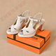 Niwenfeili Luxury Luxury Chaussures pour femmes xiaobun poisson bouche chaussures respirant table sandales en cuir épaisse semelle quotidienne printemps et d'été épais talon décontracté noir 34