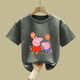 
Remtin Girls Short Sleeve 2025 New Summer T-shirt Clothes Children's Summer Children's Clothes Fashionable Half Sleeve Pig White-JY695 Balloon Pig 100
