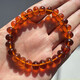 Qianjun belt identification certificate natural Fushun amber gold amber 9 mm women's bracelet single circle bracelet