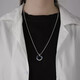 Sheng Lan Necklace Trendy Boys Pendant Necklace Simple Clavicle Chain Personalized Versatile Trendy Brand Versatile Pendant Sweatshirt Chain Men Blue
