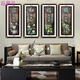 Neue chinesische Stil Wohnzimmer Dekoration Malerei Sofa Hintergrund Wand Pflaumen Orchidee Bambus Chrysanthemen Wandraum Teelaum Pendell