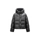 太平鸟【热气球】女装连帽泡芙花苞长羽绒服冬保暖外套 曜石黑【短款】 M