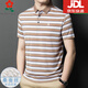 MONTAGUT short-sleeved T-shirt men's French high-end mulberry silk summer 2025 new middle-aged daddy suit striped lapel Polo a829-red M m 165 suitable for 100-115Jin [Jin equals 0.5 kg]