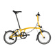BROMPTON Xiaobu Bicycle C Line 25 new ultra-light and portable 6-speed commuting leisure variable speed folding bicycle men's and women's bicycle Bumblebee Yellow 16 inches low handlebar