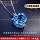 BOBANGSHI Necklace Women's Heart of the Ocean Pendant Blue Gemstone Luxury Jewelry Commemorating Valentine's Day Birthday Gift for Wife Platinum Topaz Pendant + Platinum Chain