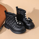 Mädchen Boots Kinder Martin Boots Herbst und Winter neuer Stil kleiner Mädchen Prinzessin Kurzstiefel Baby Lederstiefel Schüler modische Single -Stiefel Beige 28