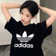 阿迪达斯 （adidas）女装运动套装 三叶草时尚休闲服短袖T恤衫宽松透气休闲短裤两件套 IR9533+JE1309 S