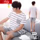 Langsha Herren-Pyjamas Pure Cotton Shorts Shorts Sommer neue große Größe einfacher lässig und kann draußen für junge und mittlere Kleidungsstücke im mittleren Alter getragen werden.
