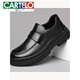 Cartelo kriegerlose braune Herrenschuhe Frühling 2025 Neue Big Head Business Casual Lederschuhe Solid Farbbreite Mäkel-Slipper GX9923 Brown 38