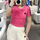 阿迪达斯 （adidas）短袖女装夏季新款健身训练运动服透气休闲圆领短款辣妹风T恤 JV9859脉冲洋红 M