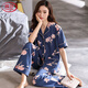 LangSha 2025 new pajamas for women summer short-sleeved trousers lapel cardigan middle-aged mothers home clothes can be worn outside PDDQ9926 M Recommended 80-105 Jin Jin equals 0.5 kg