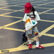 Apocalypse Century Girl Summer Street gebratenes Set 2025 Neues Mädchen Loose Cartoon Kurzarm T-Shirt Denim Medium Hosen Zweiteiler Set Trendy 8 weiße Weste [Single] 150 Größe für Höhe von etwa 1,45 Metern geeignet