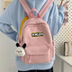 Japanische Ins Fresh Schoolbag für Mädchen, Junior- und Senior High School-Schüler-Rucksäcke, hoch aussehende Mädchen-Shopping-Rucksäcke, 8781 White + Welpen-Anhänger