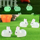 
Mini luminous glowing little rabbit cute rabbit model desktop decoration children's room DIY accessories ornaments rabbit ornaments - white - 1 piece