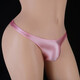Universal shiny smooth thong men's sexy underwear low waist glossy men's underwear U convex elastic T pants single underwear pink white L