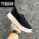 Tyburn Yibo Yuntian Herrenschuhe im Sommer Neue Stil der Herren weicher einziger trendiger Brettschuhe modische und vielseitige Sportarten lässige Schuhe schwarz [1105] 39
