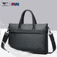 Sieben Wolfs echte Ledergeschäftsschette Männer 2025 Neue Männerhandtasche Laptop -Tasche Cowhide für Daddy Rucksack Black #2 #