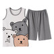 
KuZHANG (KUZHANG) summer pure cotton couple pajamas thin sleeveless loose men and women vest suspender shorts large size home clothing set wj9856 Ya vest cover M women/75-95Jin[Jin equals 0.5 kg]