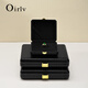 Duobaoni light luxury jewelry box high-end leather jewelry display storage ring necklace earring box jewelry display gift box 12-position pendant/necklace box (black)-H15606