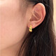 BMOI Old Phoenix 999 gold pure gold 5G gold wave pattern earrings 18K gold wheat earrings simple earrings and safe ears