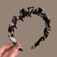 Idel oil painting girl rhinestone headband female classic fashion ink painting wavy sawtooth headband high skull top show face small hair accessories
