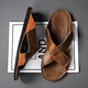 Sandalias de verano de carpintería de verano zapatos de playa de cuero genuino para hombres zapatos de cuero casuales de moda de moda de moda.