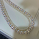 Kawamori Japan AKOYA seawater pearl millet chain small light bulb baby necklace 18K gold perfect round goddess quality clavicle chain almost flawless (AAAAA specially selected goddess quality) 1 3-3.5mm45cm