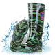 Geufan-Regenschuhe Herren-Rindfleischehne-Stiefel mit mittlerer Karten mit mittlerer Karten mit niedriger Karten-Kurzkarte Anti-Rutsch-Blatt-Blatt-Blatt-Tarnung wasserdicht und kräftig-resistentes Tarnwasserschuhe 9928-Kartenkartenkarten ohne Baumwolle 36 #