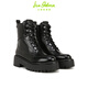 Sam Edelman Sam Edelman Herbst und Winter Schwarze Frauenstiefel runden Zehen Spleiß dicke Absatzstuhl Martin Stiefel Cowhide Dicke Sohle erhöhte Elliot Schwarz 35,5 / US -Größe 5,5 m