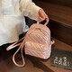 Backpack 2025 Nouveau diamant haut de gamme à la mode à petite capacité Simple Schoolbag Niche polyvalent Commu au backpack Out Pink