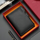 Jinlilai New Wallet Men's Greil en cuir véritable sac mince en argent Sac en argent multifonctionnel Couche de vache de vache portefeuille Clip Business Wallet Men's Black
