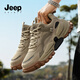 
JEEP SPIRIT Jeep Men's Shoes 2025 Summer New Breathable Casual Shoes Men's Teen Outdoor Sports Daddy Shoes Men's Rock Sand Color 42