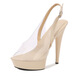 Dadong (Dusto) Hentian Yu bouche chaussures de nuit talon mince talons hauts 13 cm modèles sandales féminines show acier pipe blanc 34