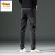 Kin Don Gold Shield 2024 New Autumn Jeans Men Slight Fit Elastic Light Luxury Business Black Casual Long Pants 1049 Gray 28